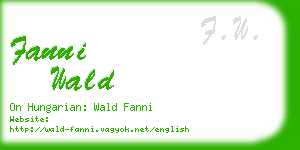 fanni wald business card